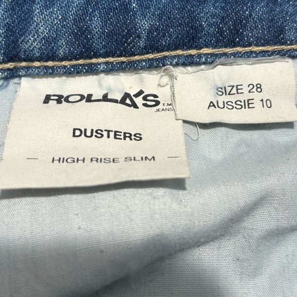 ROLLA’S Sz 28 High Rise Slim Light Was Blue Denim Jeans Classic 5 Pockets - Picture 9 of 11